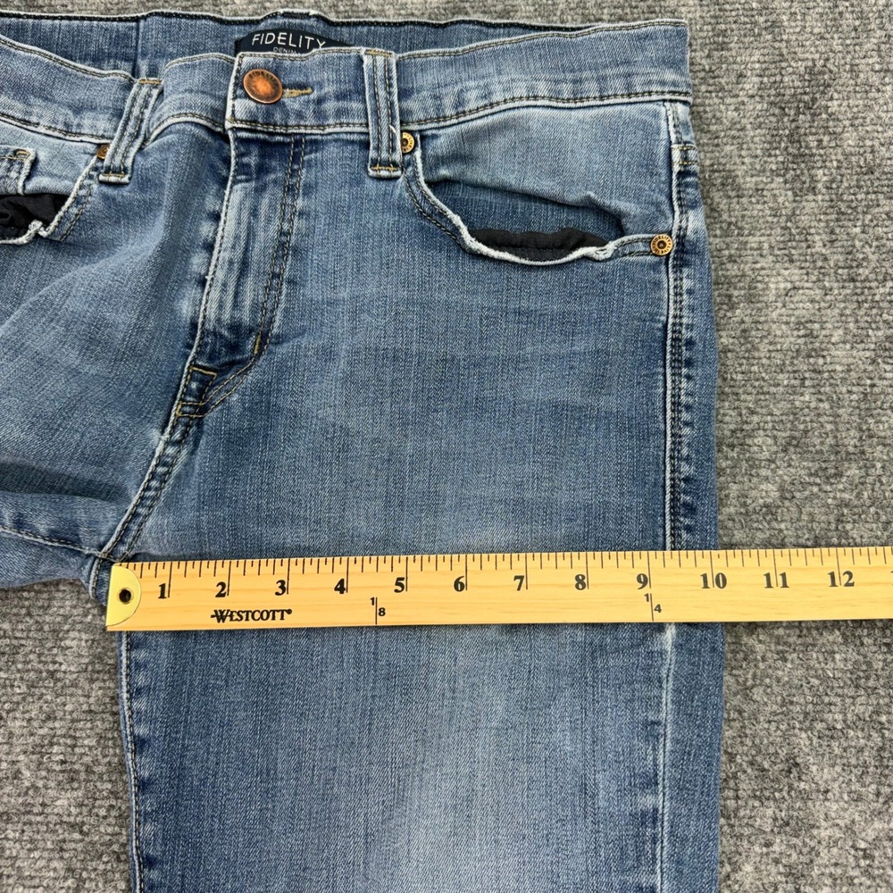 Fidelity Jeans Mens 34 (Fits 32x33.5) Blue Torino Slim Fit Cruz Stretch *FADED - Picture 11 of 16